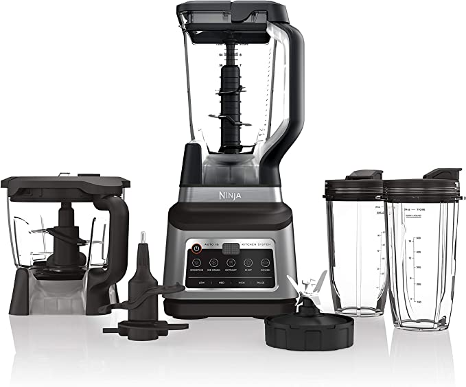 Ninja Professional Blender, Crushing Pitcher with Stacked Blade Assembly and Precision Processor Bowl with Chopping and Dough Blades